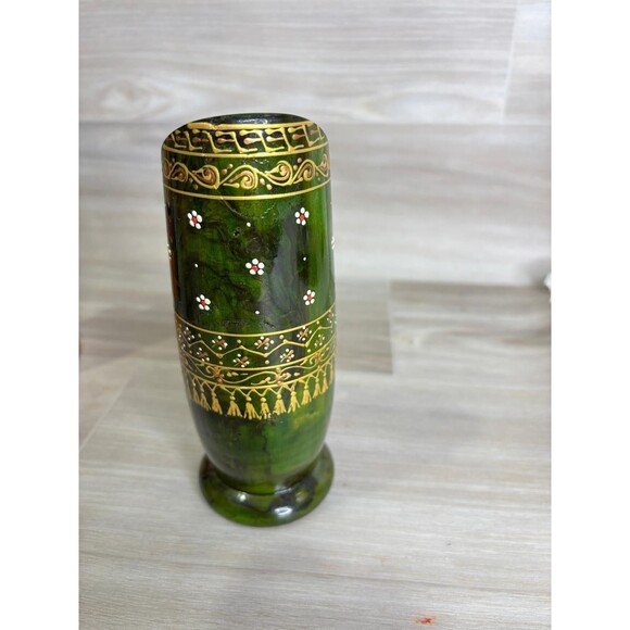 Handmade North Africa Olive Wood 4 Shot Mugs Hand Crafted Glass Mugs Colorful - Picture 6 of 12